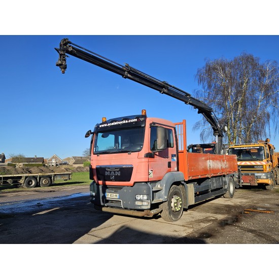 MAN TGS 18.400 Euro 5 Flat bed Full Spring suspension HIAB 122E -3 hiduo Crane Kran Remote