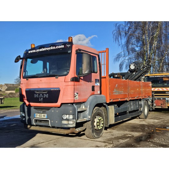 MAN TGS 18.400 Euro 5 Flat bed Full Spring suspension HIAB 122E -3 hiduo Crane Kran Remote