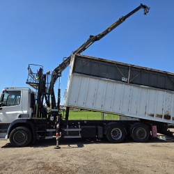 DAF CF85.410 6x2 steering axle lenk Tipper Crane HIAB J1320Z