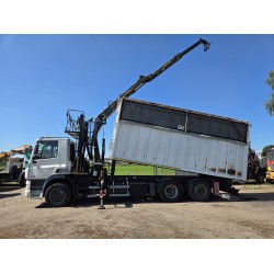 DAF CF85.410 6x2 steering axle lenk Tipper Crane HIAB J1320Z