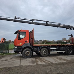 Renault Kerax 430 8X4 Flatbed Crane HIAB 211EP 21 ton 4 Extensions 