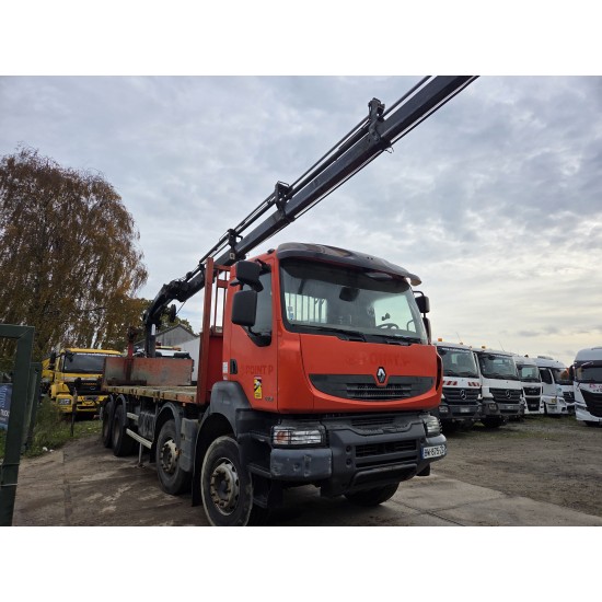 Renault Kerax 430 8X4 Flatbed Crane HIAB 211EP 21 ton 4 Extensions 