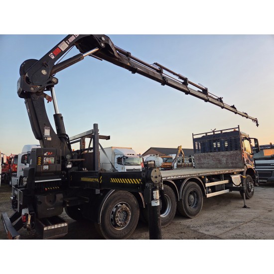 Mercedes Arocs 3240 8x4 Open Truck Crane HIAB X-HIDUO 258 E-7 7 extensions