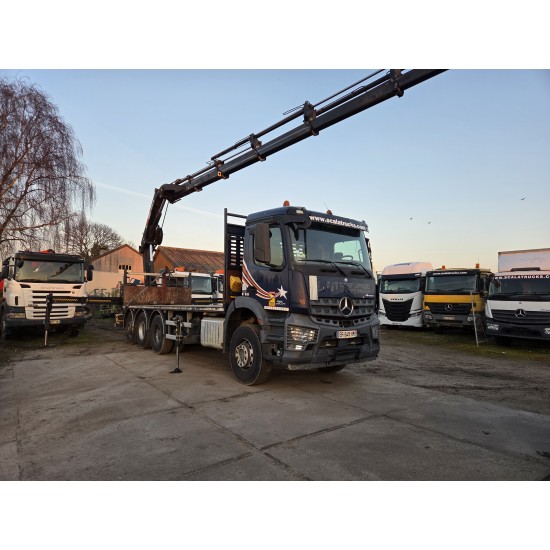 Mercedes Arocs 3240 8x4 Open Truck Crane HIAB X-HIDUO 258 E-7 7 extensions