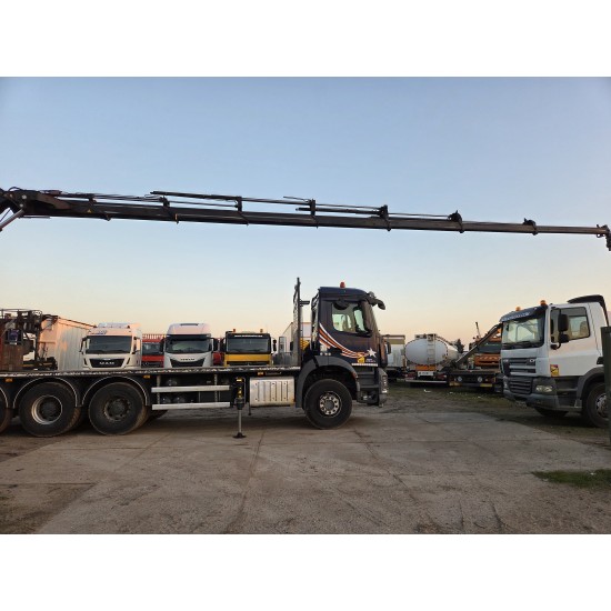 Mercedes Arocs 3240 8x4 Open Truck Crane HIAB X-HIDUO 258 E-7 7 extensions