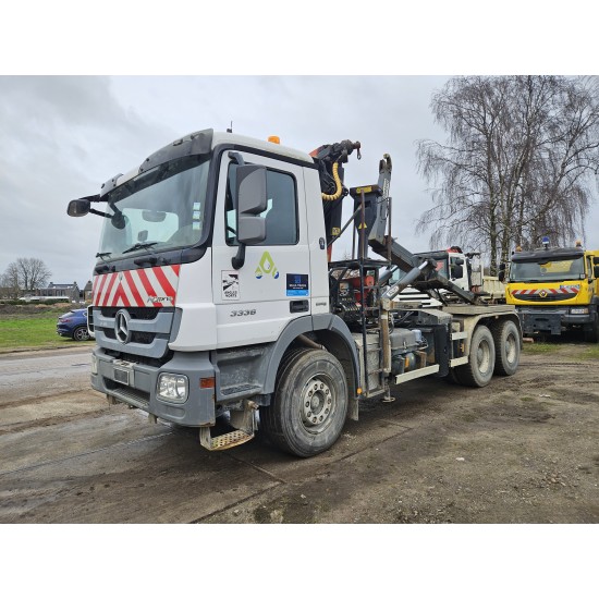 MERCEDES ACTROS 3336 Hook lift 6X4 Full Spring suspension Crane Palfinger PK16502 M.O.T 11-06-2025