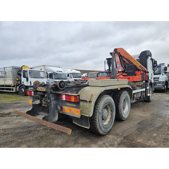 MERCEDES ACTROS 3336 Hook lift 6X4 Full Spring suspension Crane Palfinger PK16502 M.O.T 11-06-2025