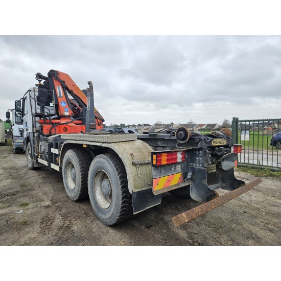 MERCEDES ACTROS 3336 Hook lift 6X4 Full Spring suspension Crane Palfinger PK16502 M.O.T 11-06-2025