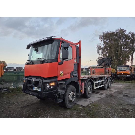 Renault K 430 Flatbed truck Crane HIAB 211 EP-4 HIDUO
