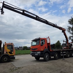 Renault Kerax 430 8X4 Flatbed Crane Palfinger PK26002EH 26 ton 5 Extensions *Retarder