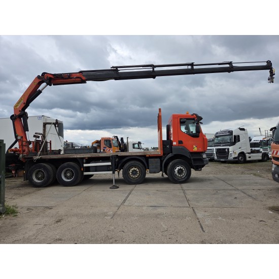 Renault Kerax 430 8X4 Flatbed Crane Palfinger PK26002EH 26 ton 5 Extensions *Retarder Renault Kerax 430 8X4 Flatbed Crane Palfinger PK26002EH 26 ton 5 Extensions *Retarder